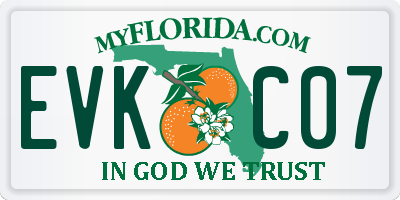 FL license plate EVKC07