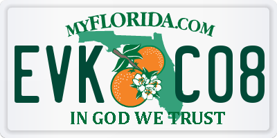 FL license plate EVKC08