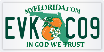 FL license plate EVKC09