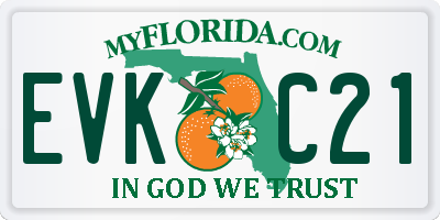 FL license plate EVKC21