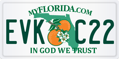 FL license plate EVKC22
