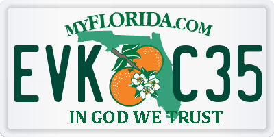 FL license plate EVKC35