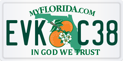 FL license plate EVKC38