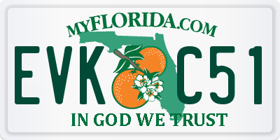 FL license plate EVKC51
