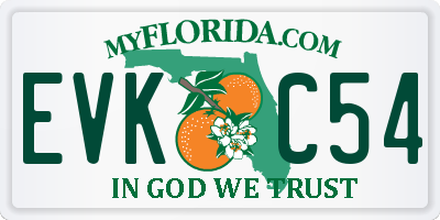 FL license plate EVKC54