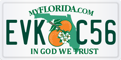FL license plate EVKC56