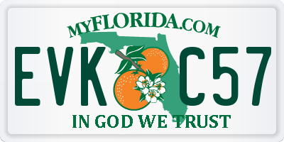 FL license plate EVKC57