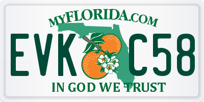 FL license plate EVKC58
