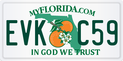 FL license plate EVKC59