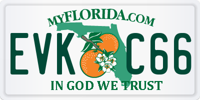 FL license plate EVKC66