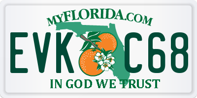 FL license plate EVKC68