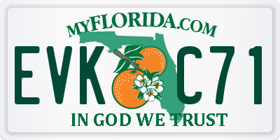 FL license plate EVKC71