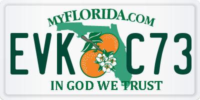 FL license plate EVKC73