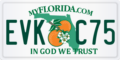 FL license plate EVKC75