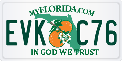 FL license plate EVKC76