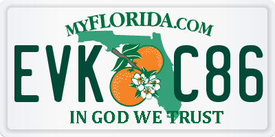 FL license plate EVKC86