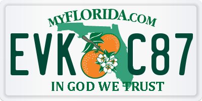 FL license plate EVKC87
