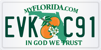 FL license plate EVKC91