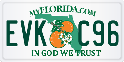 FL license plate EVKC96