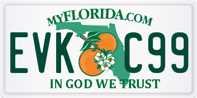 FL license plate EVKC99
