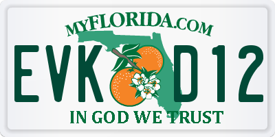 FL license plate EVKD12