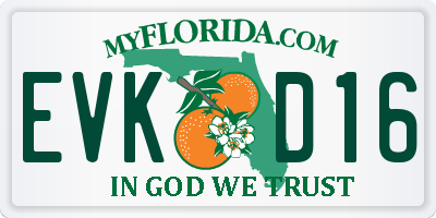 FL license plate EVKD16