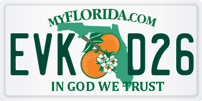 FL license plate EVKD26
