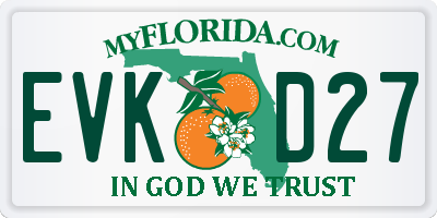 FL license plate EVKD27