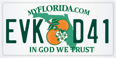 FL license plate EVKD41