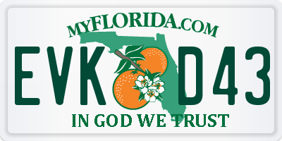 FL license plate EVKD43