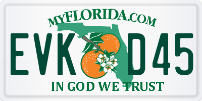 FL license plate EVKD45
