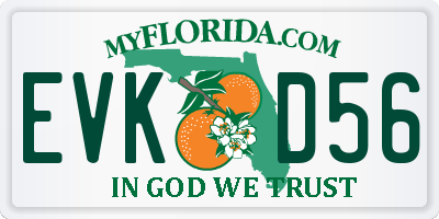 FL license plate EVKD56