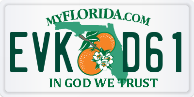 FL license plate EVKD61