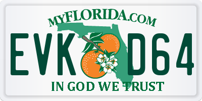FL license plate EVKD64