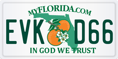 FL license plate EVKD66