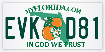 FL license plate EVKD81