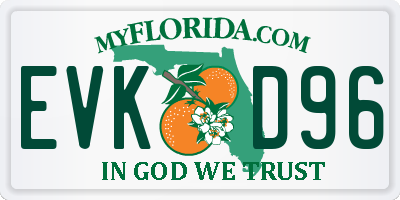 FL license plate EVKD96