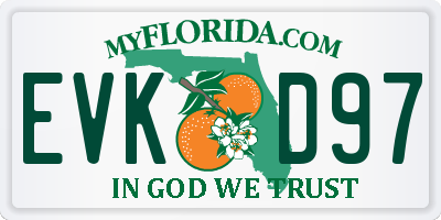 FL license plate EVKD97