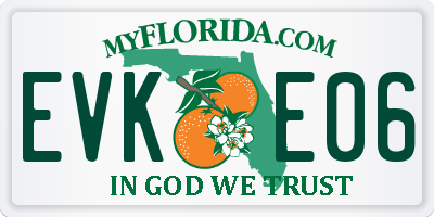 FL license plate EVKE06