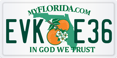 FL license plate EVKE36