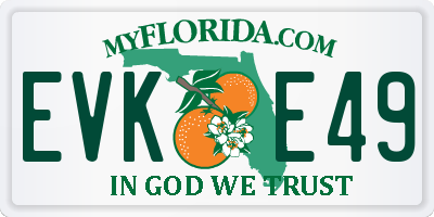 FL license plate EVKE49