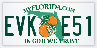 FL license plate EVKE51