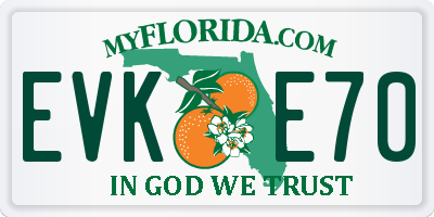 FL license plate EVKE70