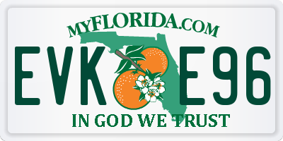 FL license plate EVKE96