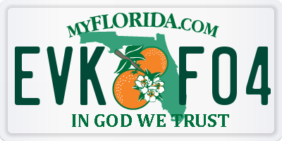 FL license plate EVKF04