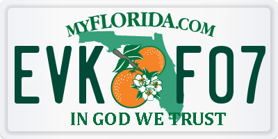 FL license plate EVKF07