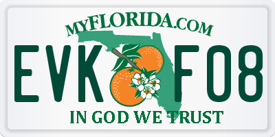 FL license plate EVKF08