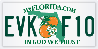 FL license plate EVKF10