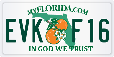 FL license plate EVKF16