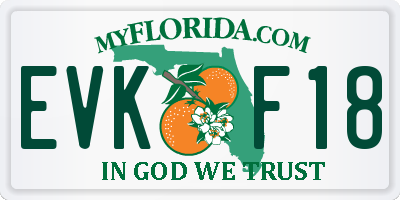 FL license plate EVKF18